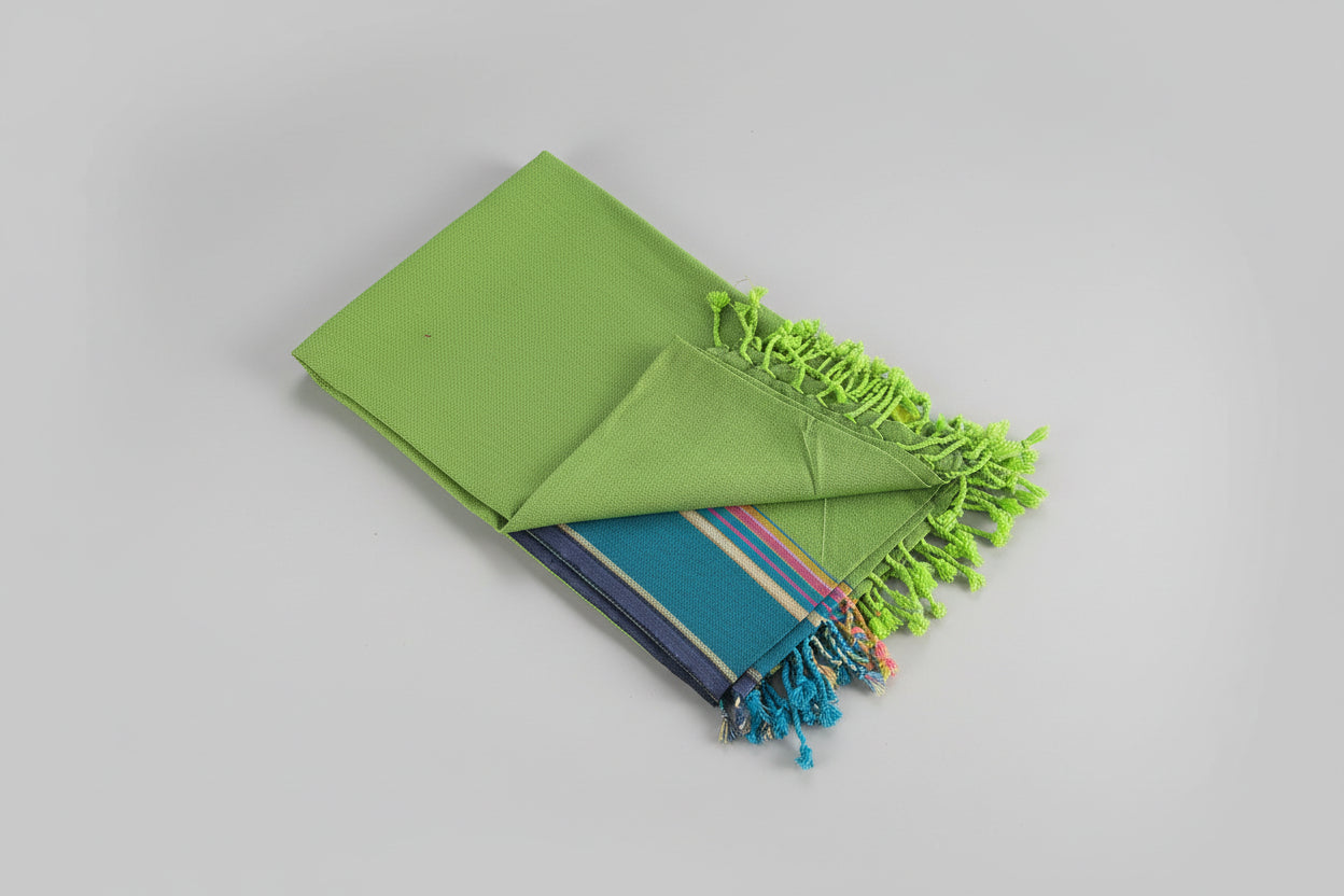 Kikoy Towel - Bright Green & Purple