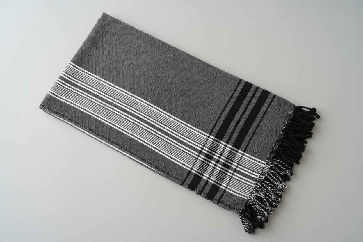Kikoy Towel - Grey & White