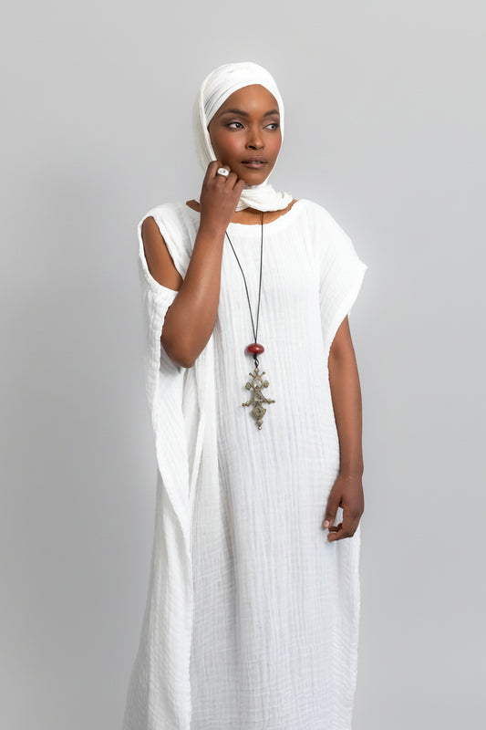 Ethiopian Handwoven Cotton Kaftan 1 