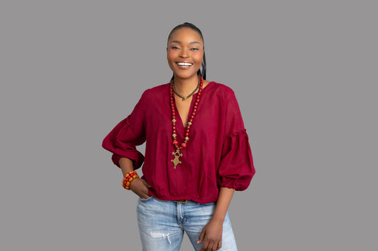 Kenyan Gypsy shirt - burgundy 