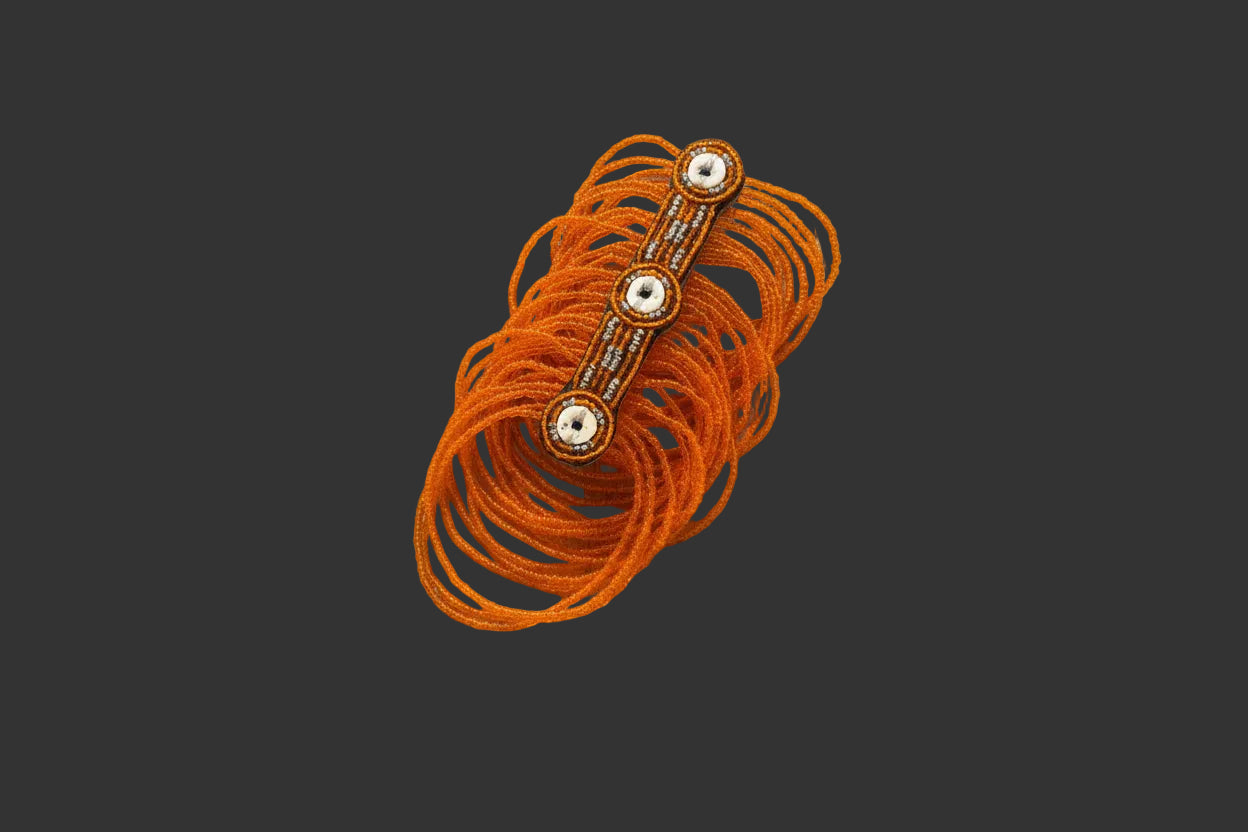 Maasai Cuff - Orange w Brown