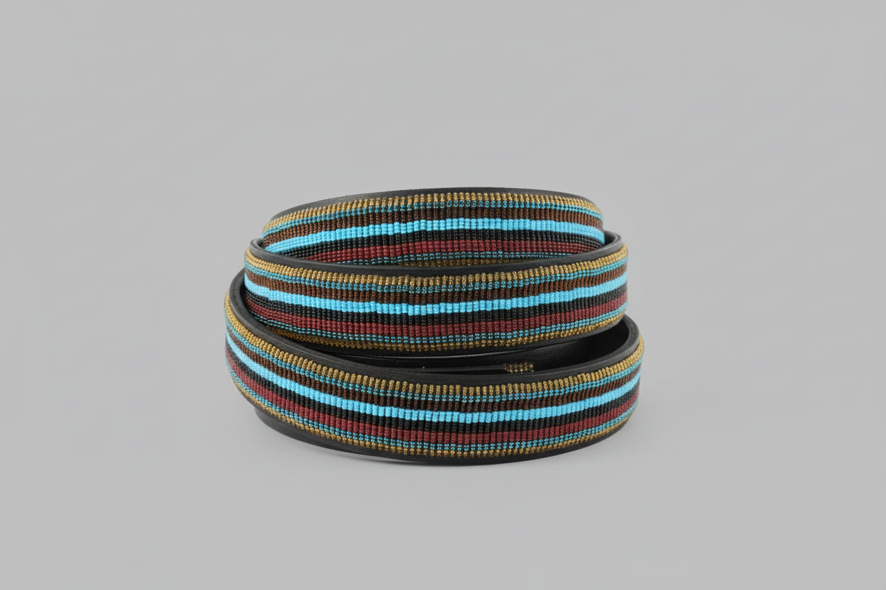 Maradadi - Blue & Brown leather belt