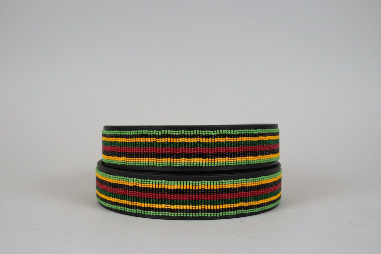 Maradadi Green & Yellow leather belt 