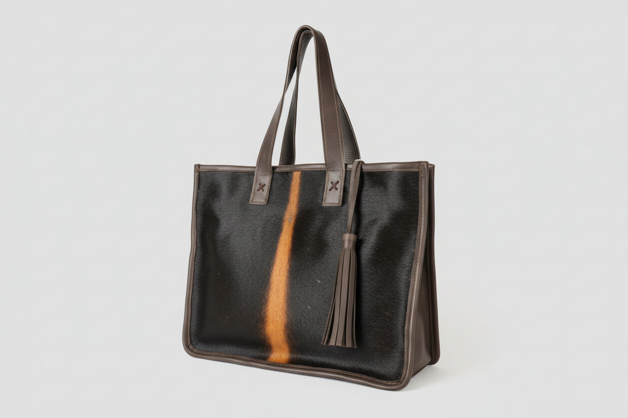 Tana Nguni Bag With Leather Tassel