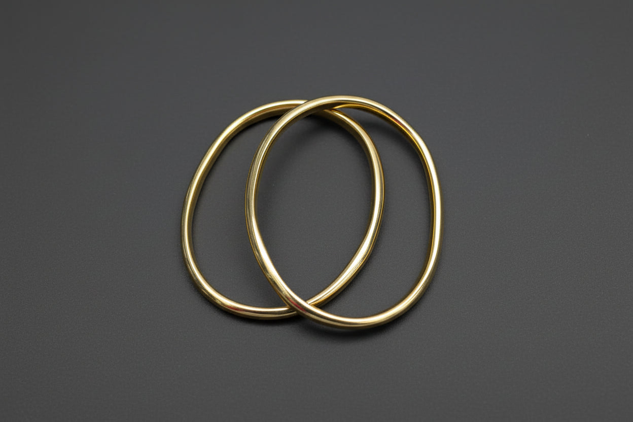 Oval brass bangle 1 