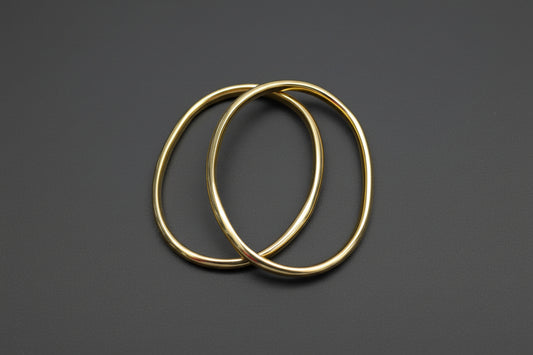 Oval brass bangle 1 