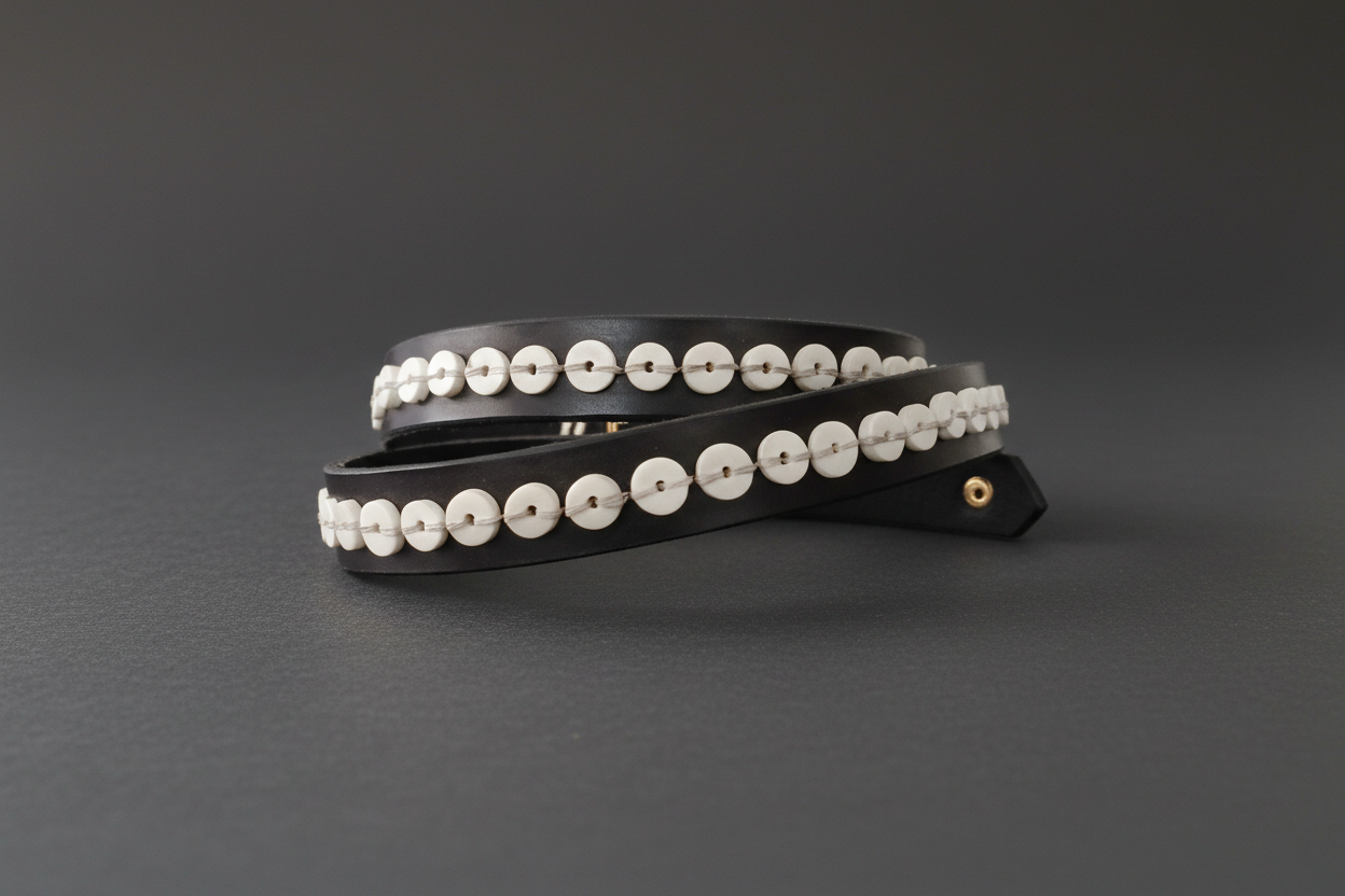 Leather Belt - Cowhorn Buttons