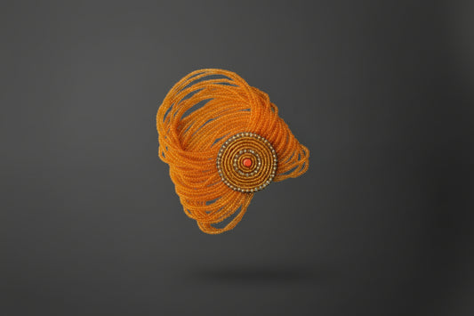 Round Maasai Cuff - Glass Orange 