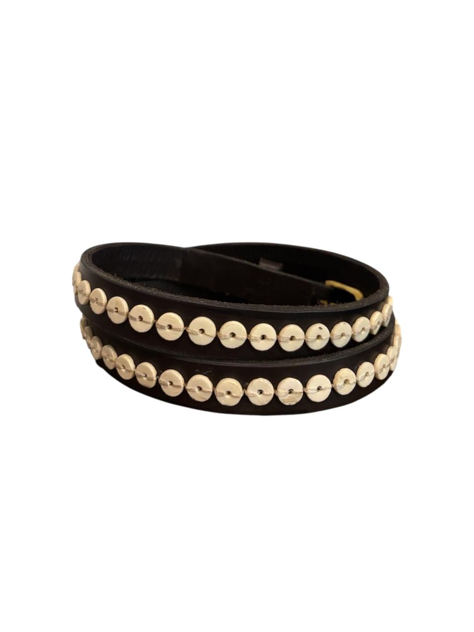 Leather Belt - Buttons 2cm Width