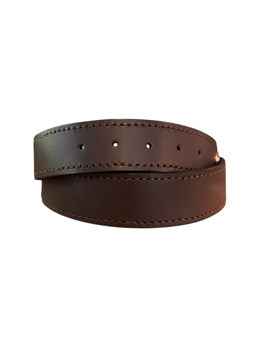 Leather Belt - Plain With Stitching 3cm Width