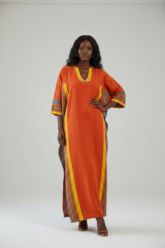 Soft Kikoy Kaftan - Orange