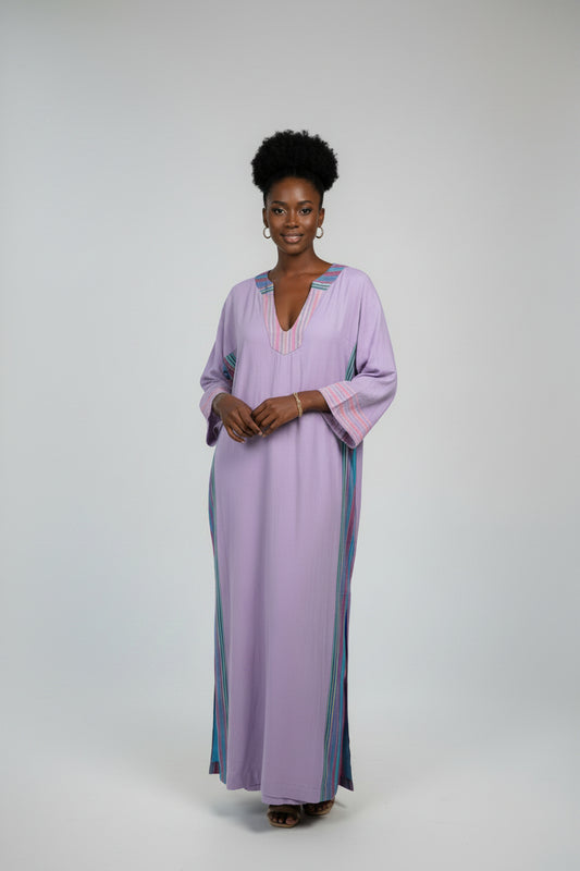 Soft Kikoy Kaftan - Lilac