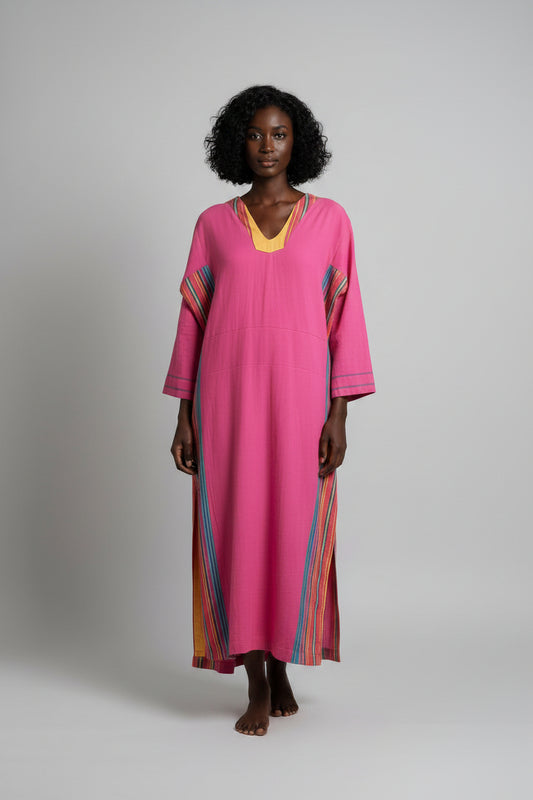 Soft Kikoy Kaftan - Pink